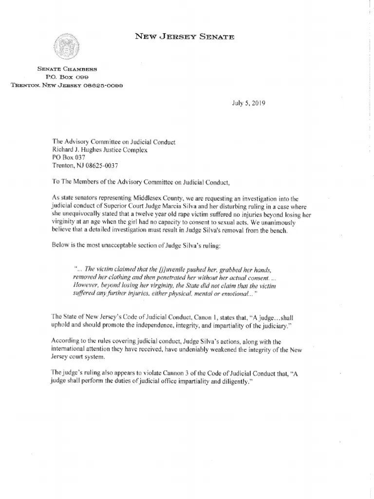 Letter to Advisory Committee on Judicial Conduct