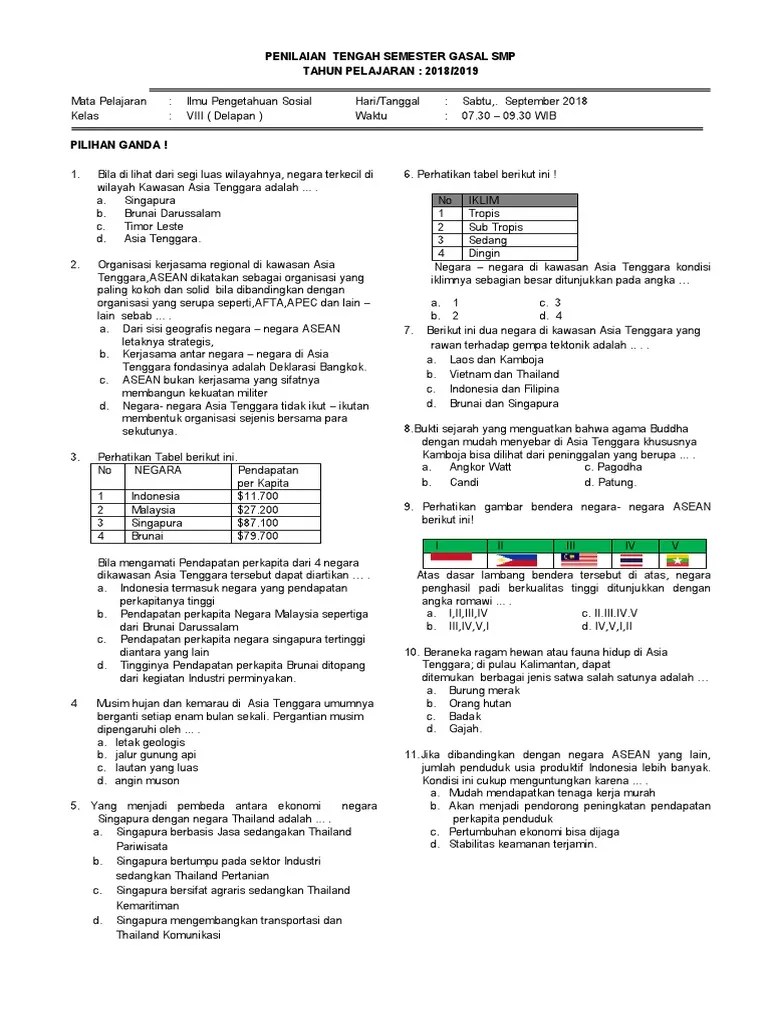 Soal Utsgs Ips Viii - Soal | PDF