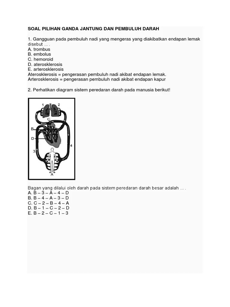 Soal Pilihan Ganda Jantung Dan Pembuluh Darah | PDF