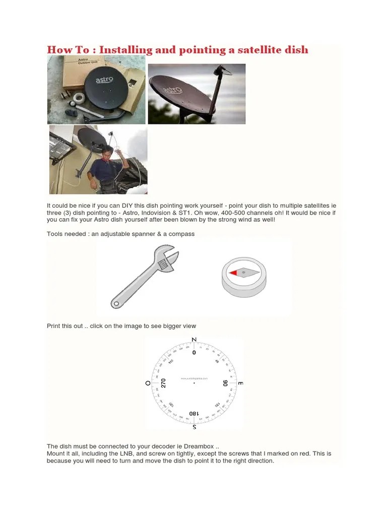 Dish Installation PDF Electrical Engineering Broadcast Engineering