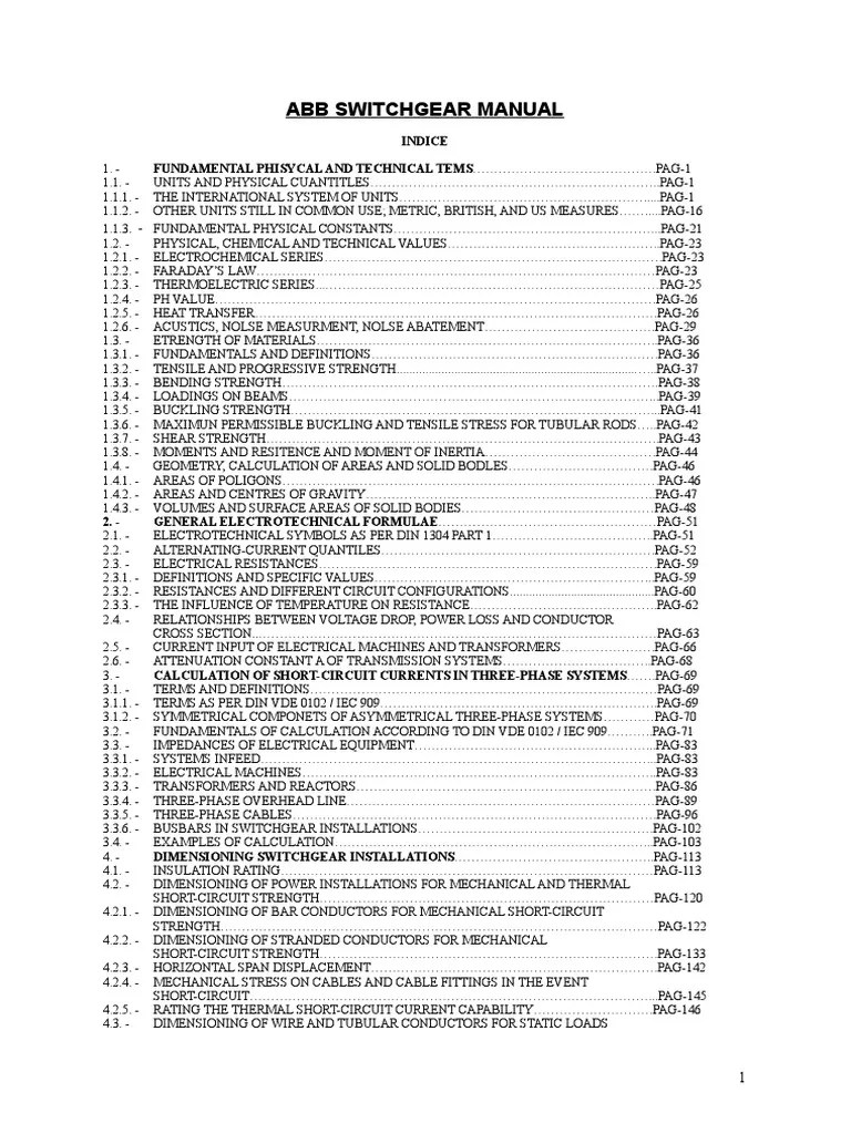Abb Switchgear Manual PDF Strength Of Materials Electrical Substation