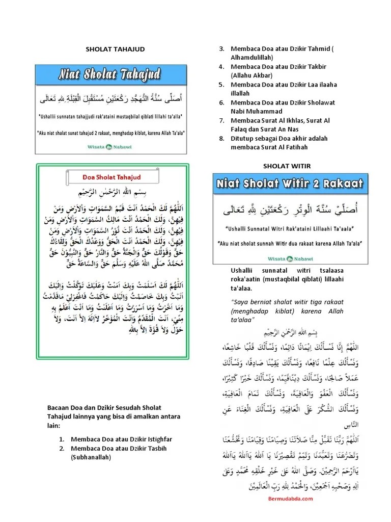Sholat Tahajud + Sholat Witir | PDF