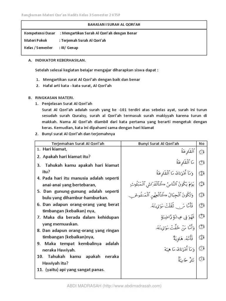 Silabus AlQuran Hadist Kelas 7 Semester Genap Download