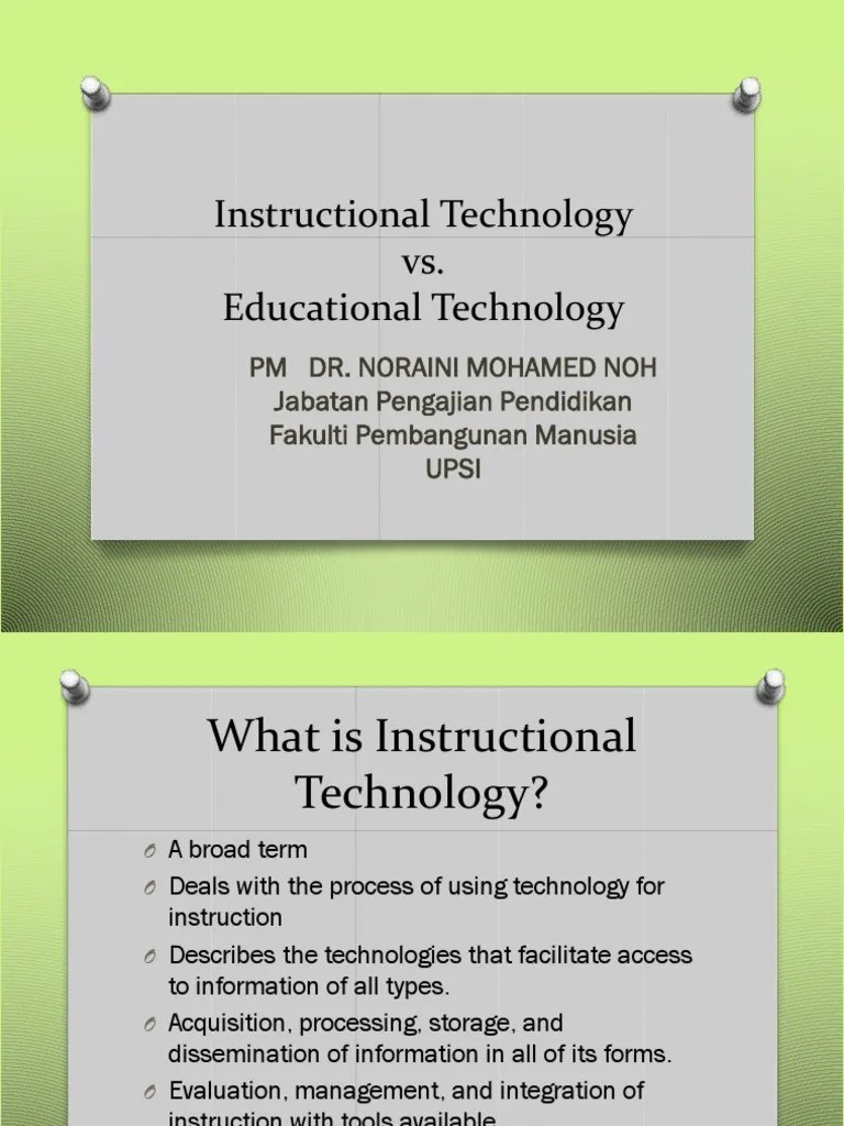 Instructional Technology PDF Instructional Design Educational