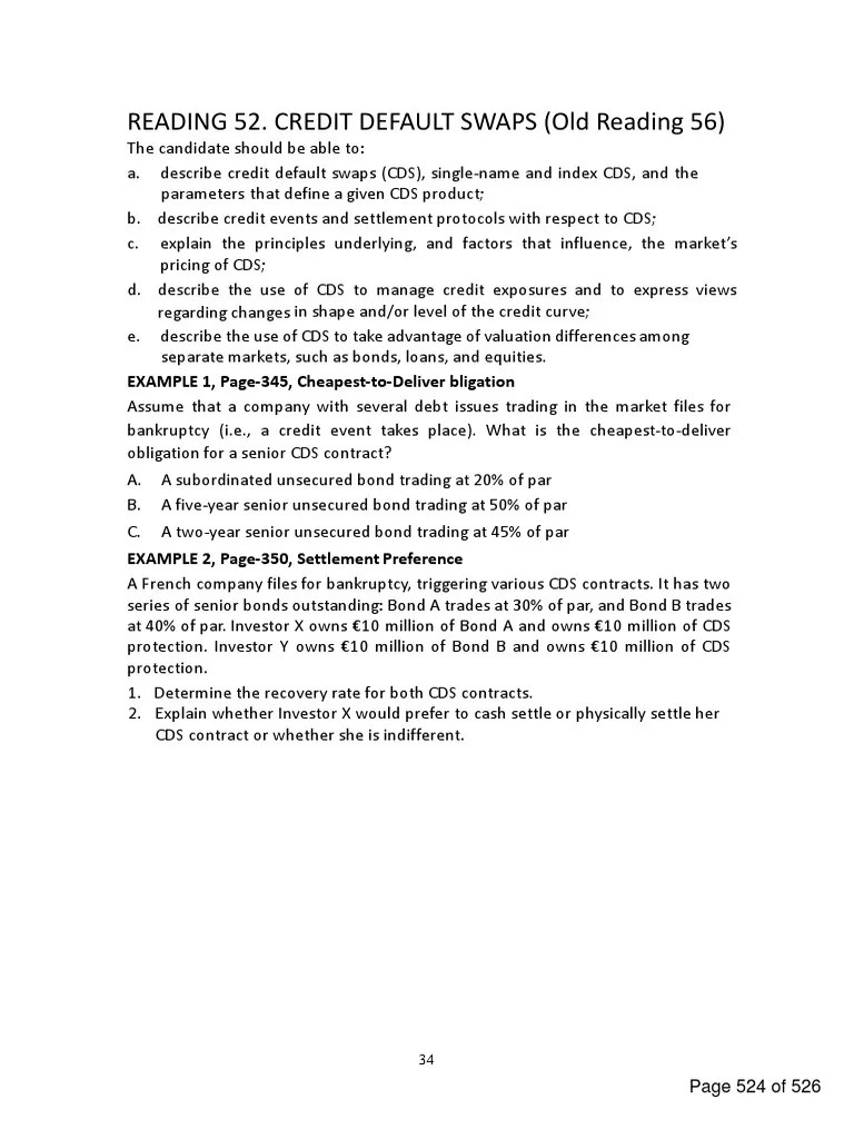 Credit Default Swap Handout PDF Credit Default Swap Leveraged Buyout