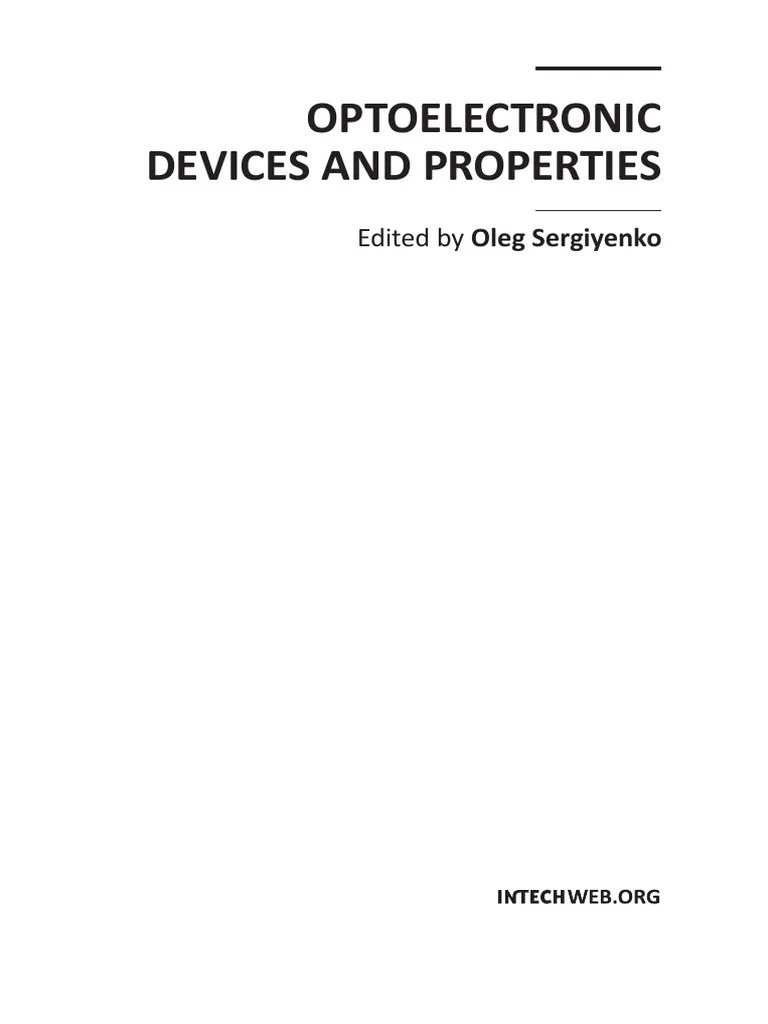 Optoelectronic Devices and Properties PDF PDF Materials Science Materials