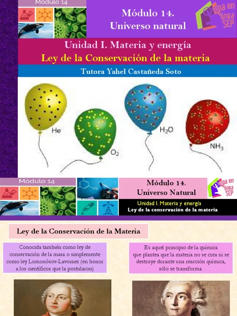 Ley de la Conservación de la materia/Módulo 14 Importar Reacciones