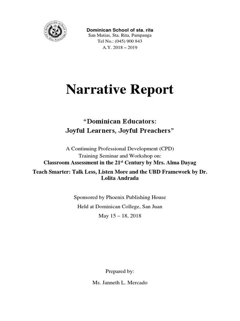 Narrative Reports on Seminar attended.docx Classroom Management