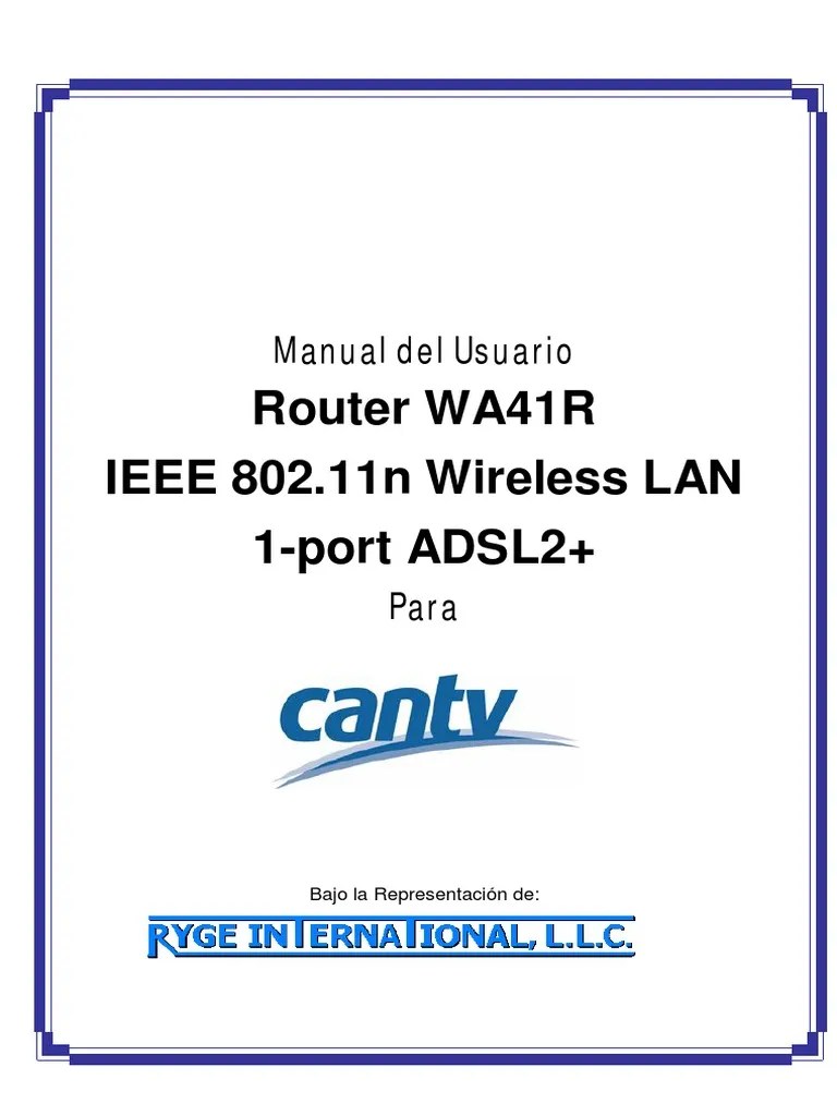 Manual Del Usuario Router WA41R PDF Dirección IP sistema de