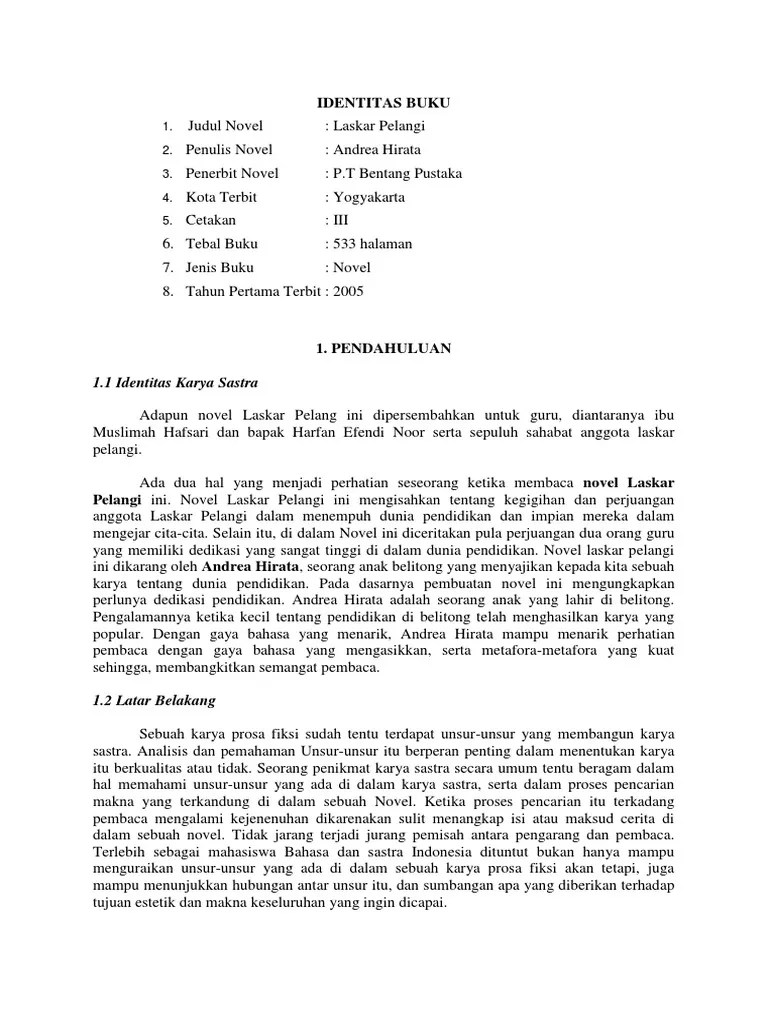 Analisis Novel Laskar Pelangi | PDF