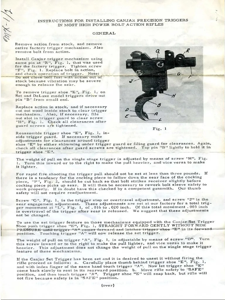 Canjar Trigger Adjustment