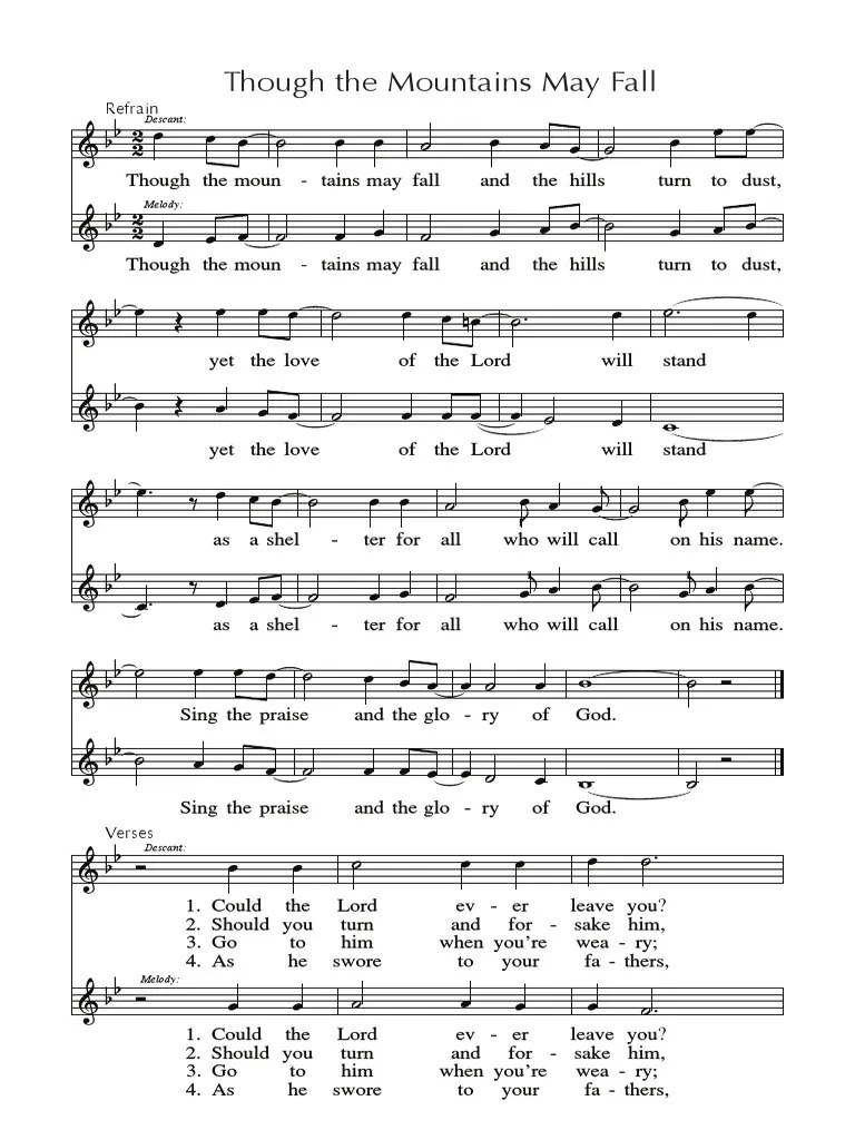 Though the Mountains May Fall (SATB) Hymns Christian Hymns