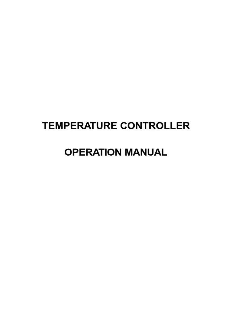 Temperature Controller Operation Manual | PDF | Electrical Engineering