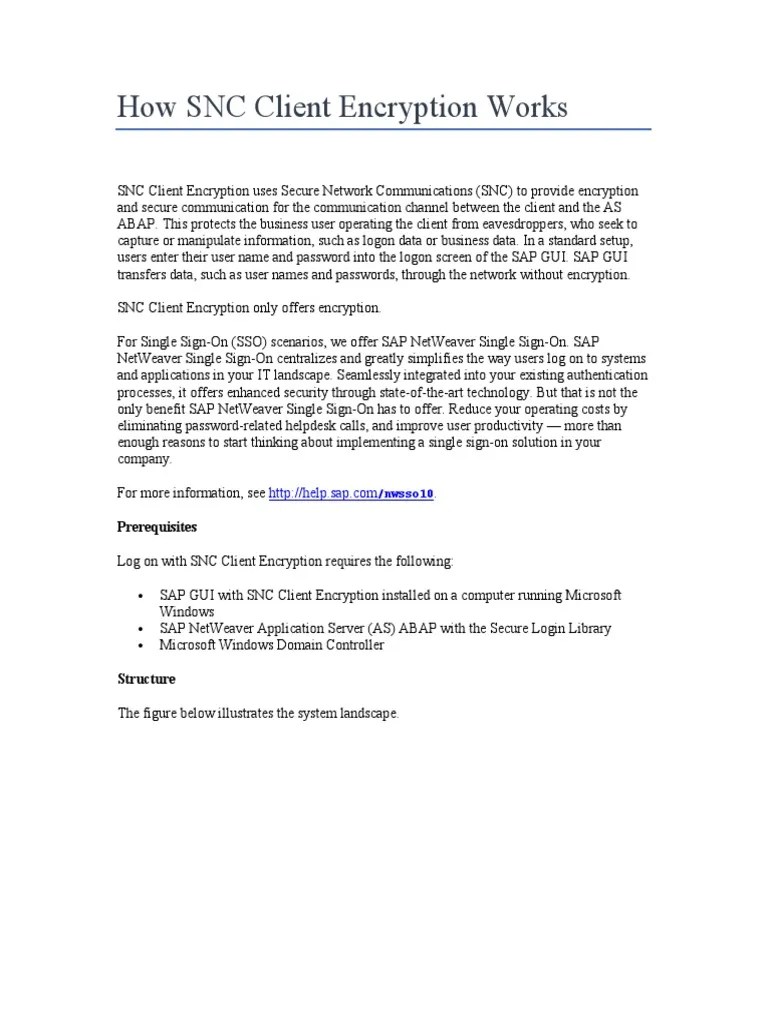 SAP How To SNC Client Config