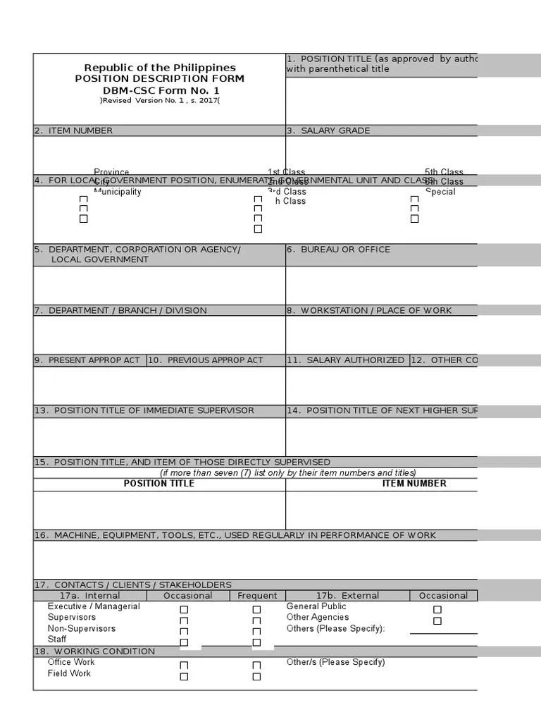 PDF DBMCSC Form No. 1 Position Description Forms 2018 PDF