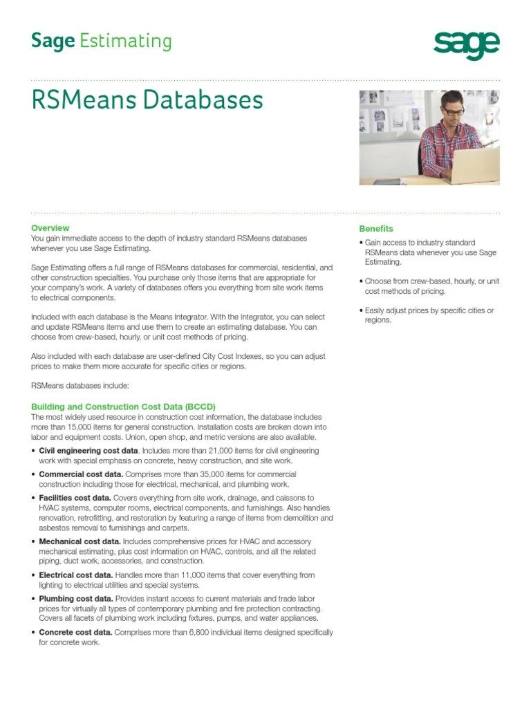 Sage Estimating RSMeansDatabases Sales Sheet 022415 PDF Hvac