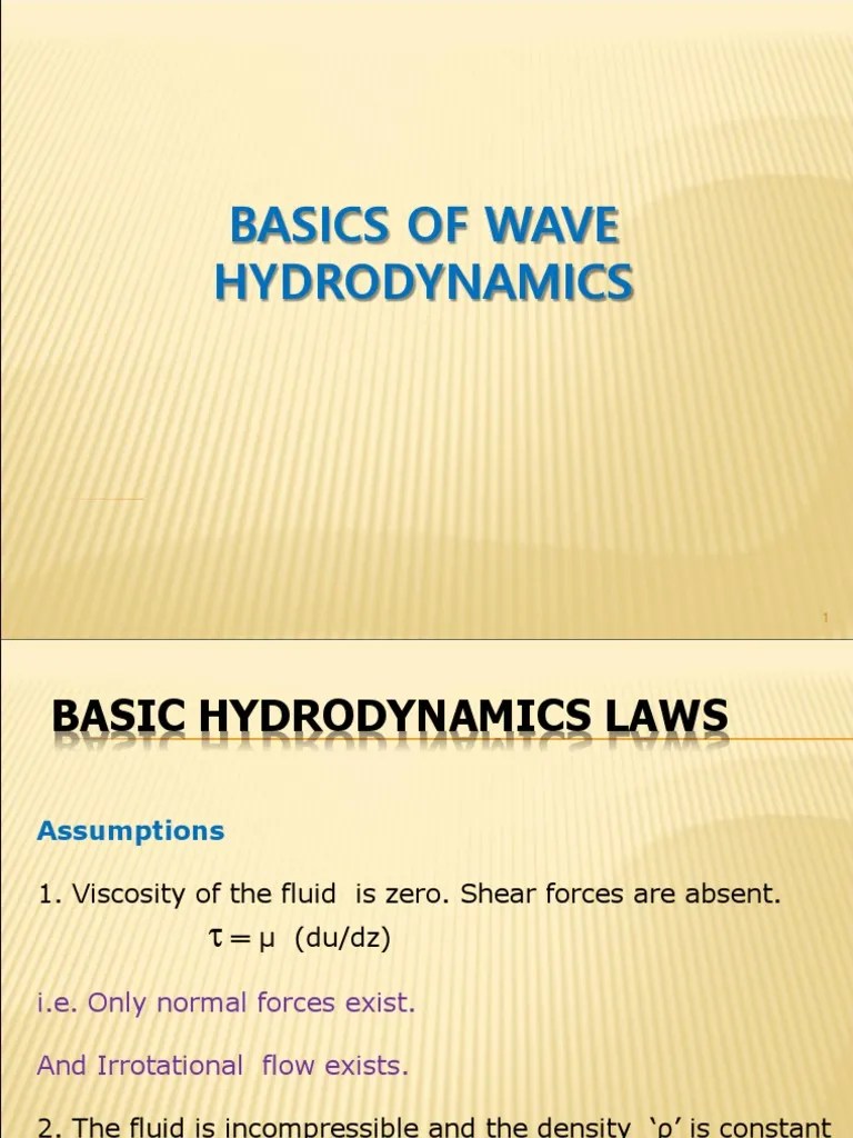 Basic Hydrodynamics Notes PDF Fluid Dynamics Force