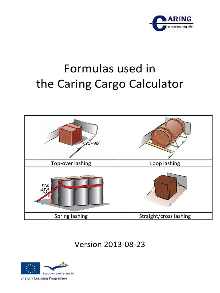 Cargo Calculator Formulas EN PDF Force Physical Quantities