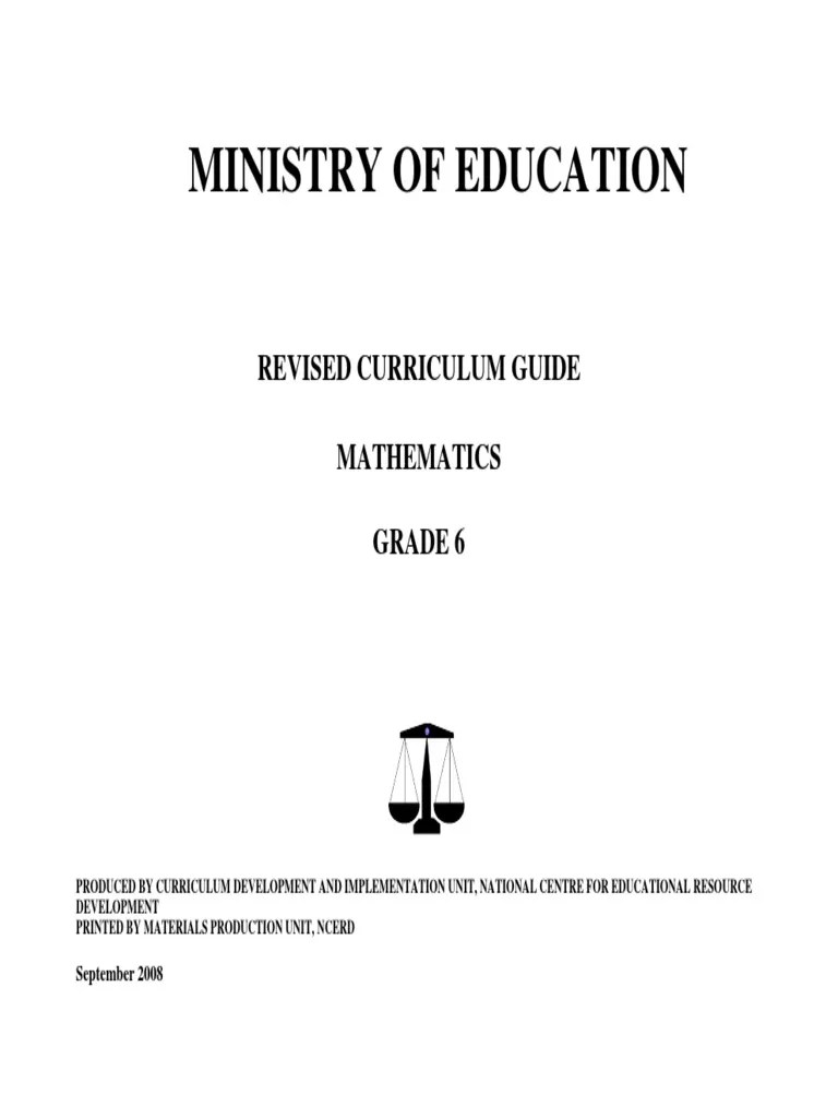 Curriculum Guide Mathematics Grade 6 2008 PDF Set (Mathematics