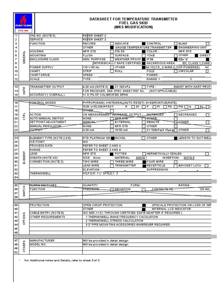 Datasheet For Temperature Transmitter Process Data PDF Electrical