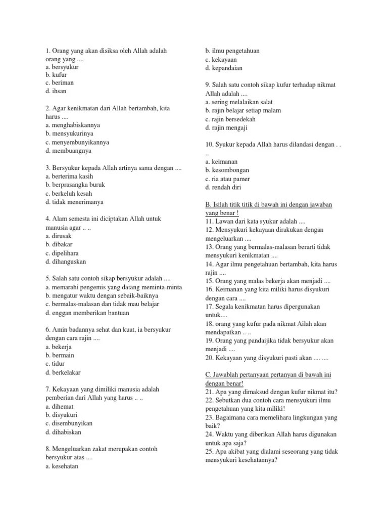 Soal Uas Agama Islam | PDF