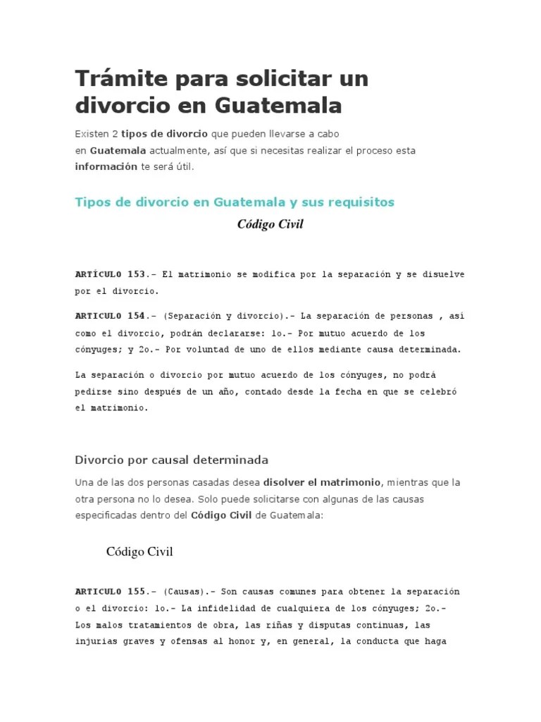 Divorcio en Guatemala PDF Divorcio Propiedad de la comunidad