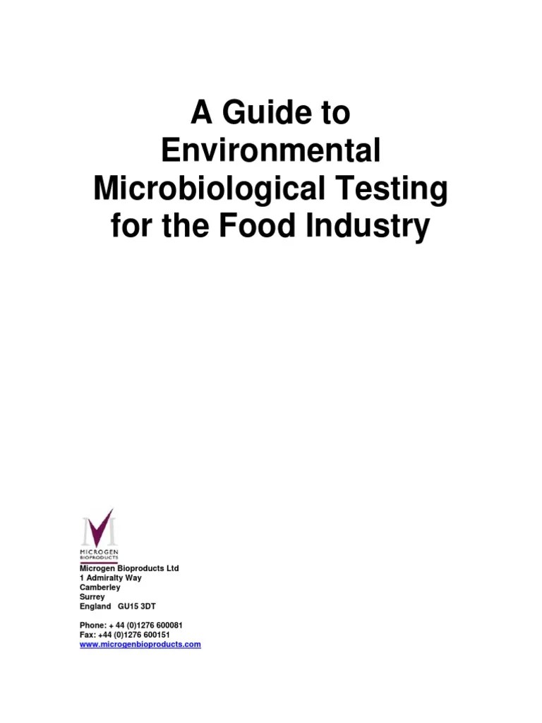 A Guide to Environmental Microbiological Testing for the Food Industry Environmental