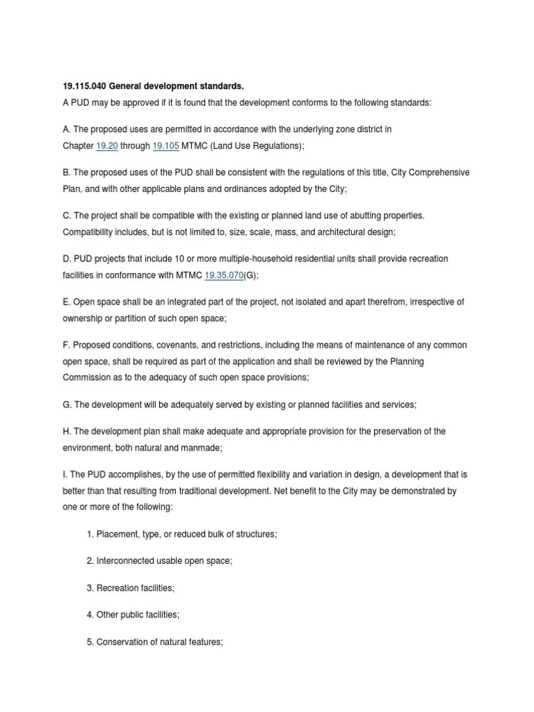 Planned Unit Development Guidelines PDF Zoning Landscape