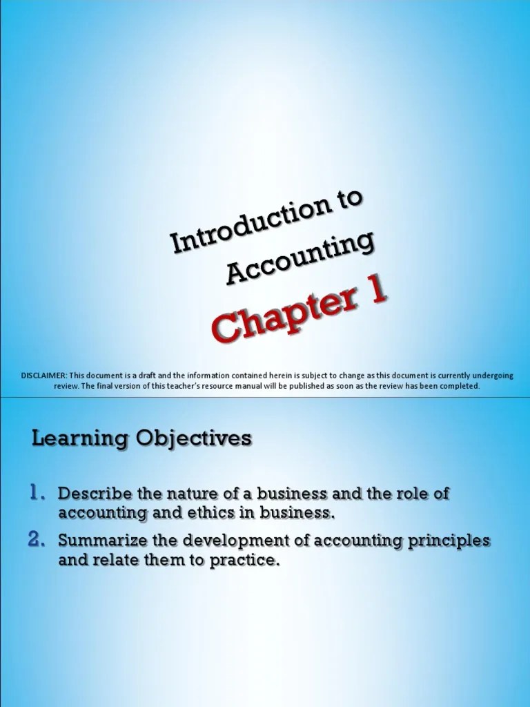 Introduction to Accounting Chapter 1 (ABM) Generally Accepted