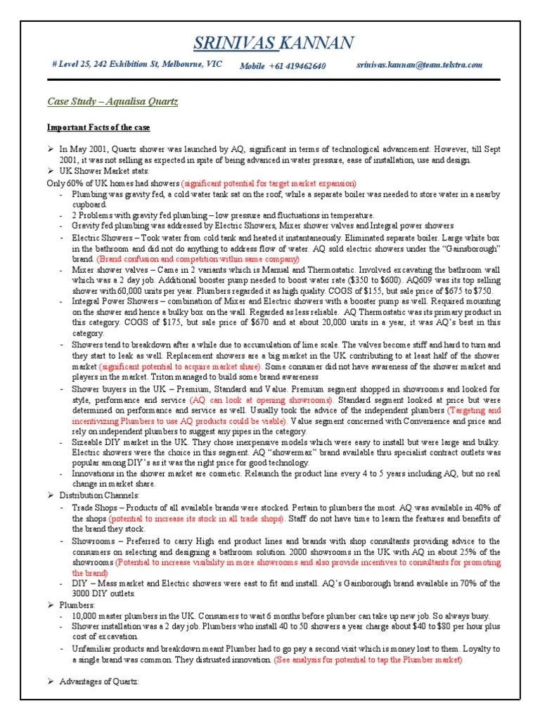 Aqualisa Quartz Case PDF Water Heating Retail