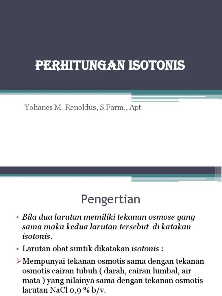 9 Perhitungan Isotonis | PDF