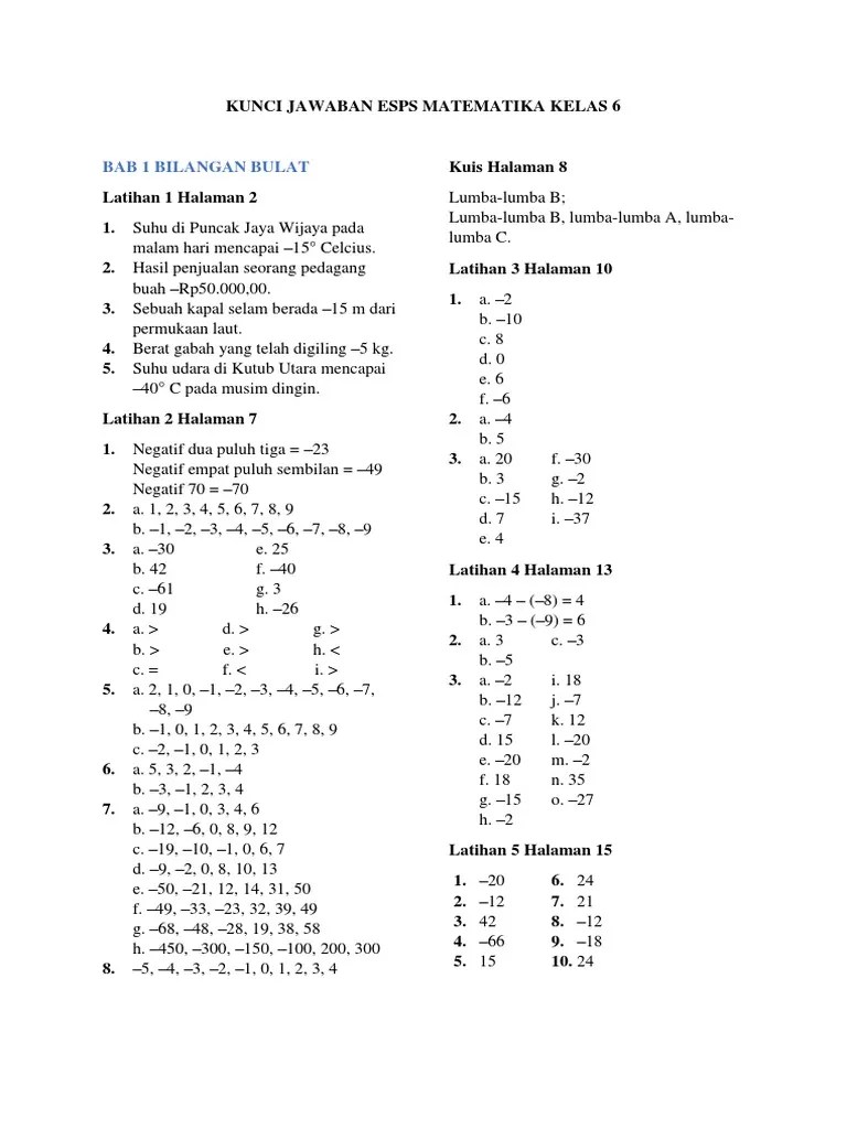 Kunci Esps Matematika | PDF