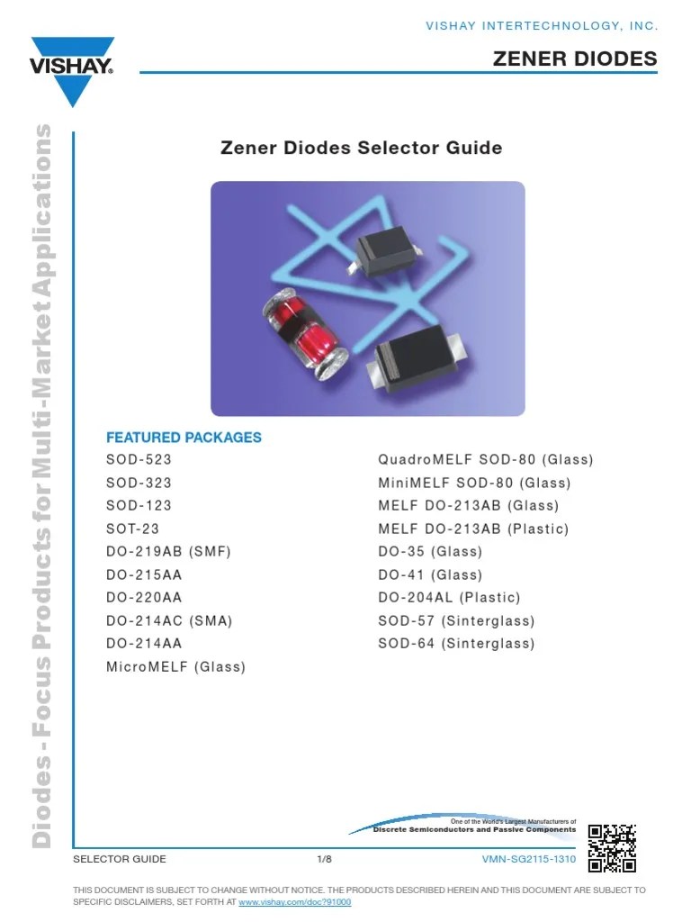 Zener Diodes Selector Guide PDF Electrical Engineering Power