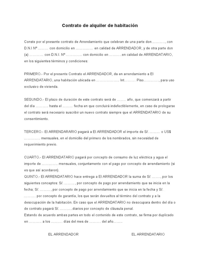 Modelo De Contrato De Alquiler De Habitaciones Mobile Legends