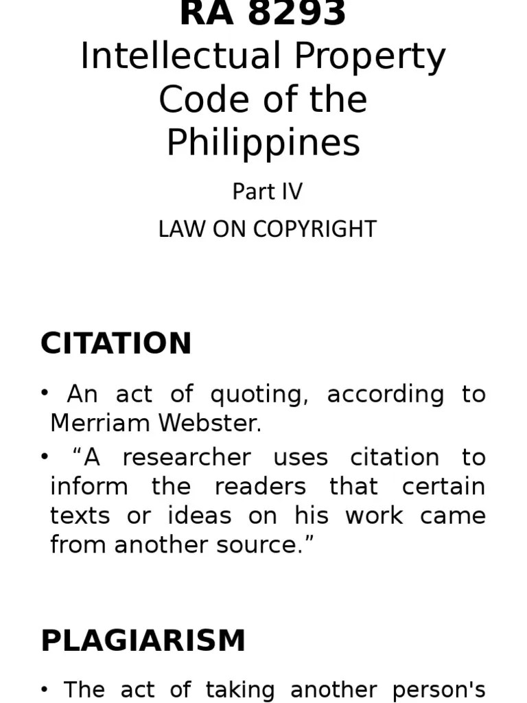 Intellectual Property Code of The Philippines PDF Fair Use Copyright