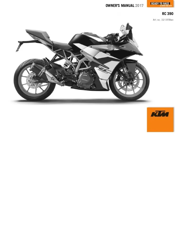 KTM RC 390 Owners Manual | PDF | Vehicles | Headlamp