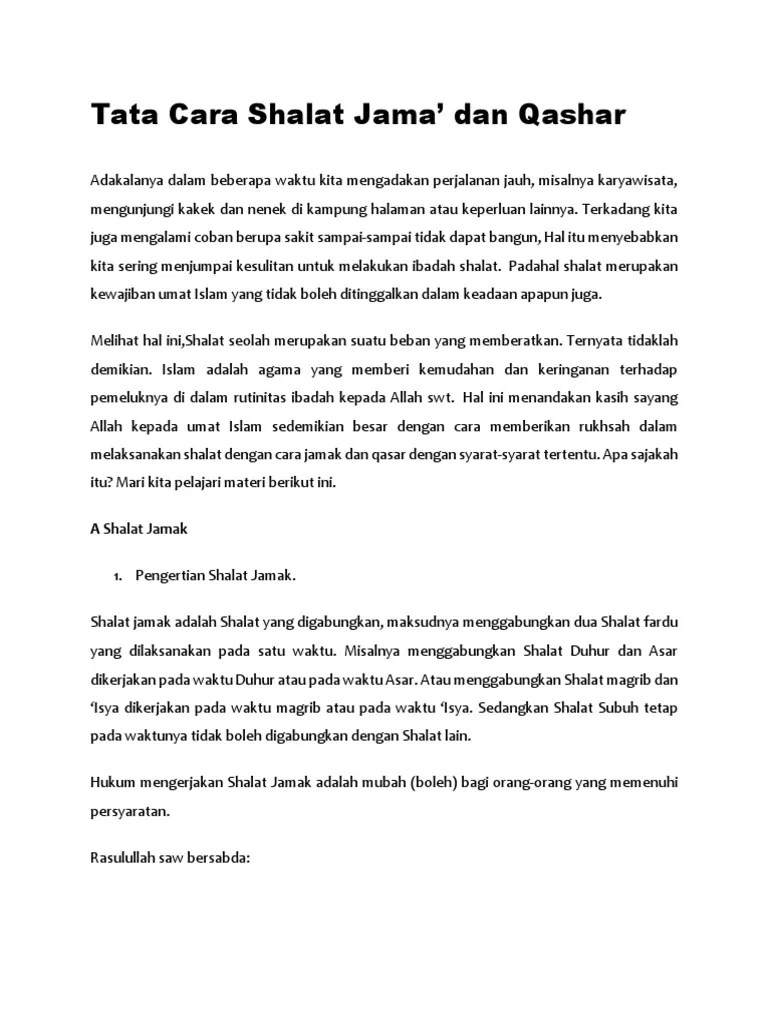 Tata Cara Shalat Jama | PDF