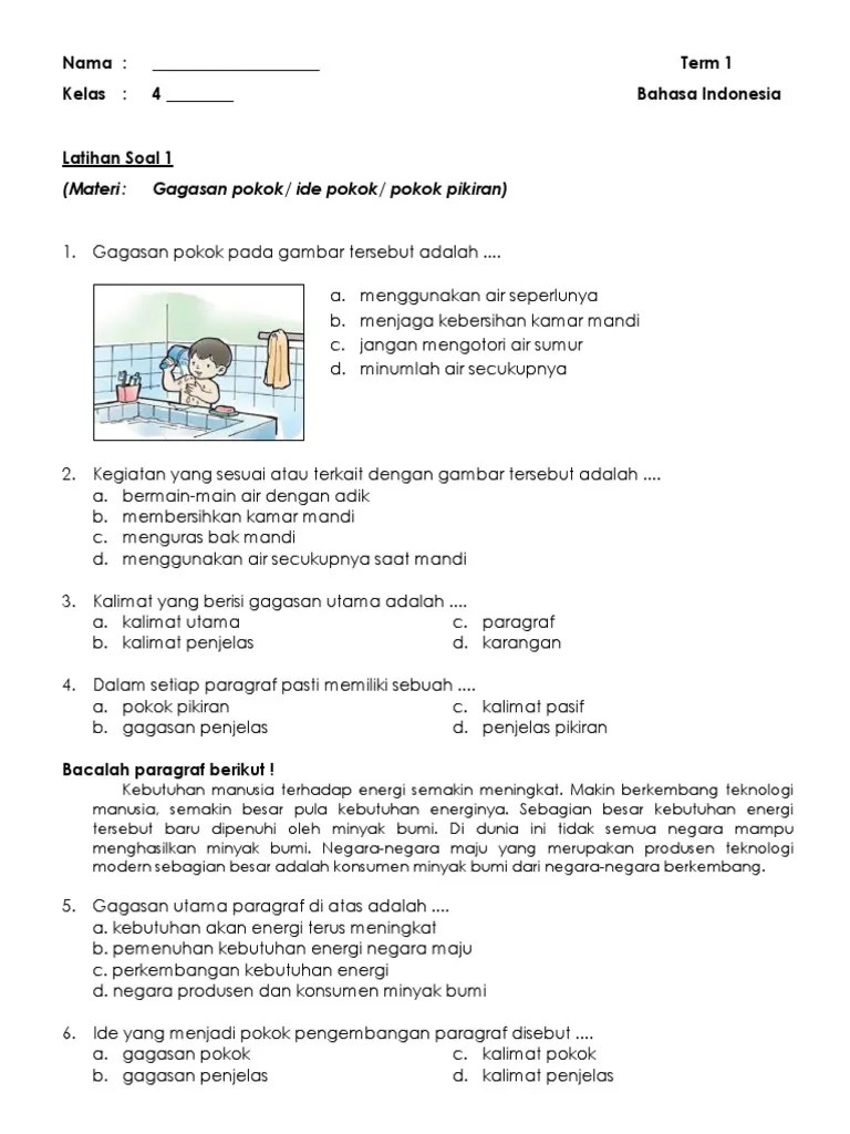 Pertanyaan Tentang Pengembangan Paragraf