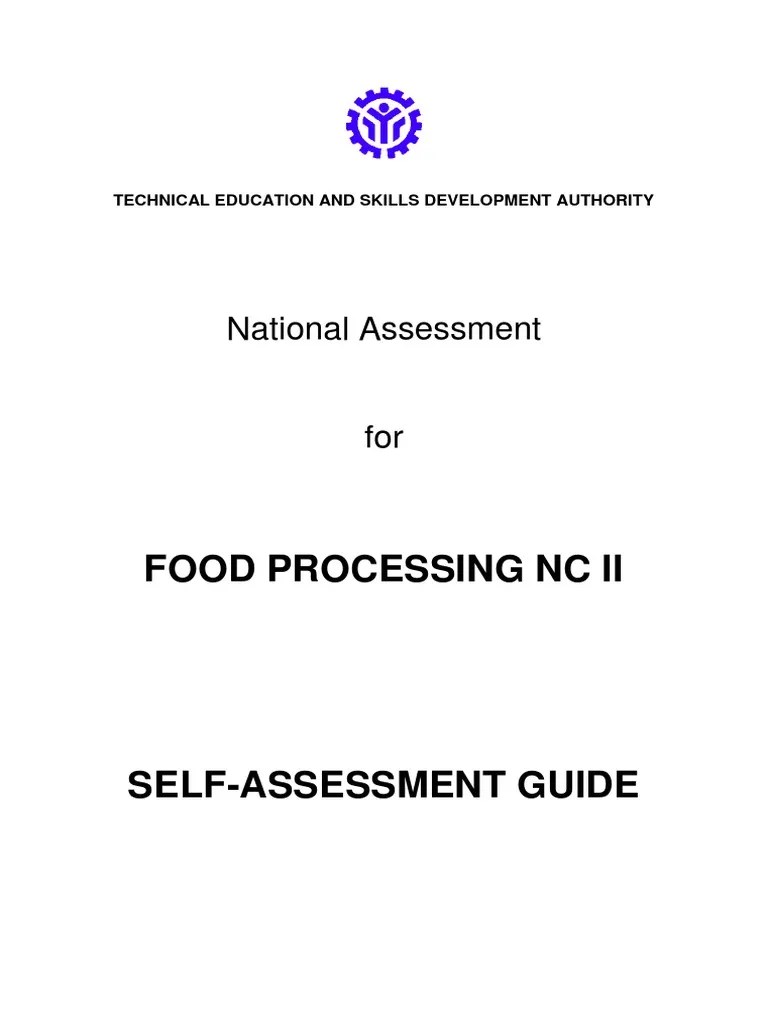 Food Processing NC II SAG PDF Specification (Technical Standard