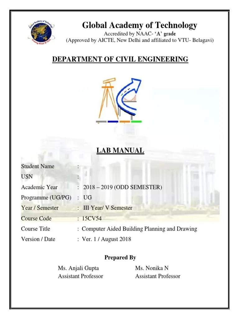 Cad Lab Manual PDF Auto Cad Engineering