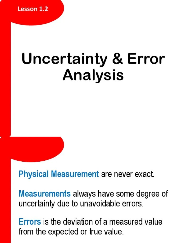 2. Uncertainty Error Analysis | Observational Error | Accuracy And