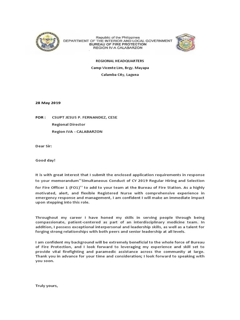 Application Letter BFP PDF Health Care