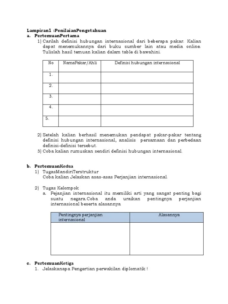 Dari Definisi Definisi Tentang Hubungan Internasional Tersebut - Coba  Sebutkan