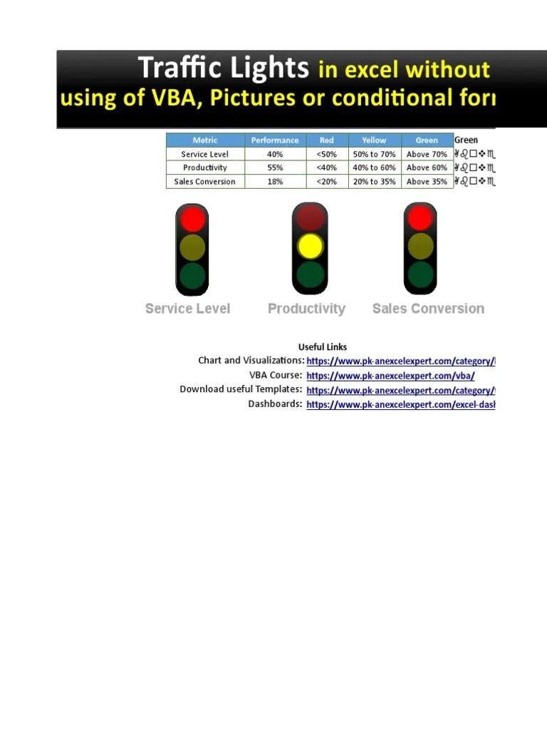 Traffic Lights in Excel PDF Spreadsheet Software Microsoft Excel