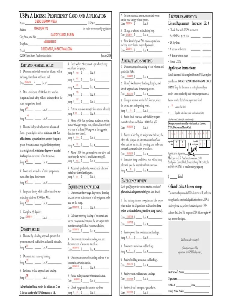 Licence A PDF Parachuting Parachute