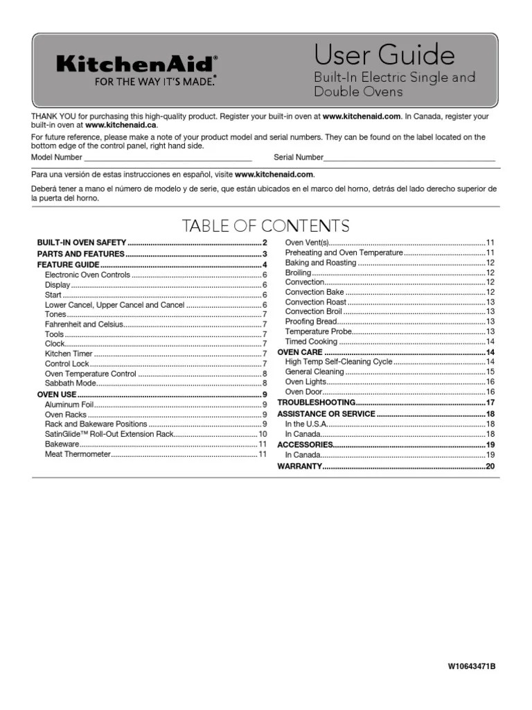 Kitchenaid Kose500ess Ss Uso y Cuidado Download Free PDF Oven Baking