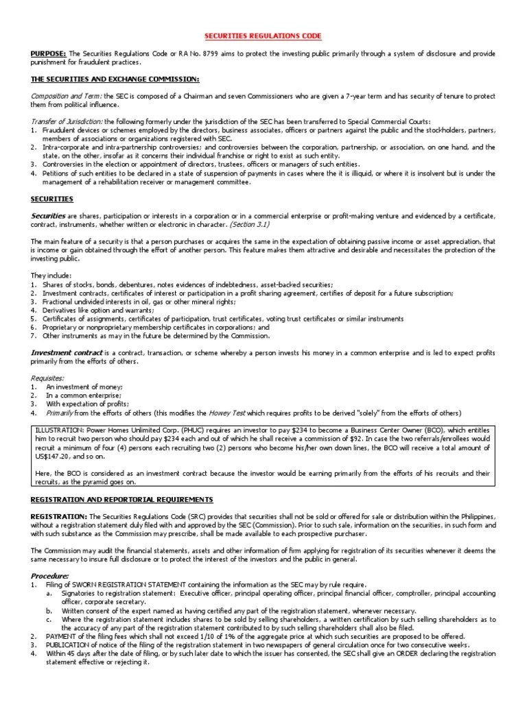 Securities Regulations Code Insider Trading Securities