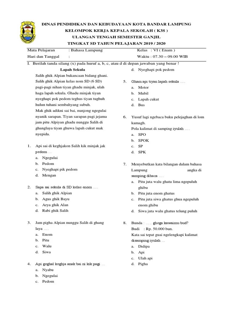 Buku Bahasa Lampung Kelas 8 Ktsp Bahasa Lampung Kelas 6 Mwl17q5185lj