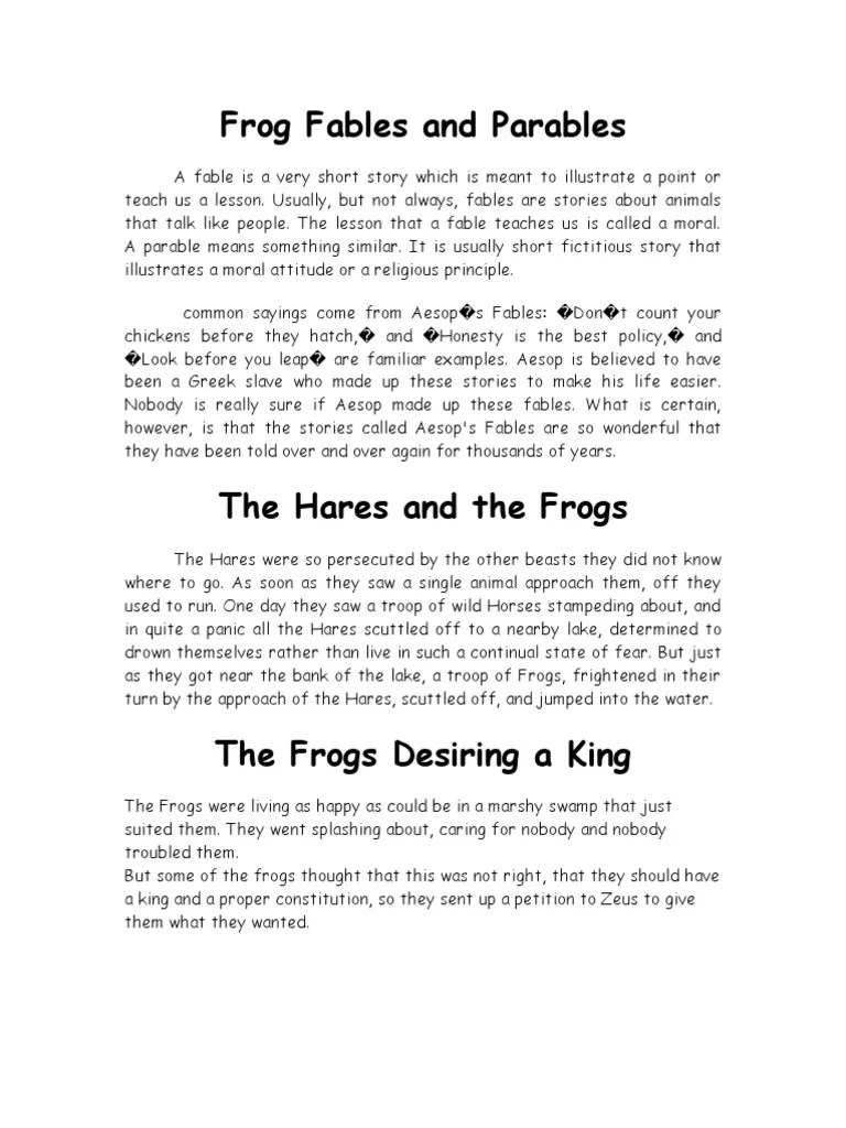 Fable Stories Fable Aesop