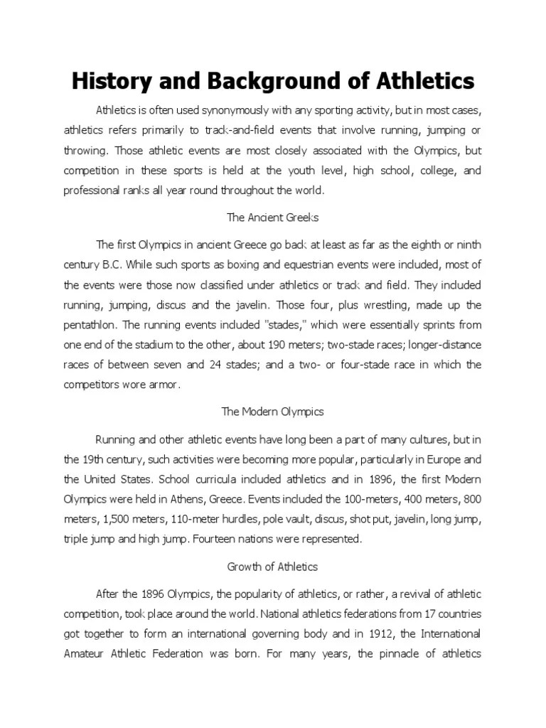 Compilation in Athletics PDF Track And Field Running